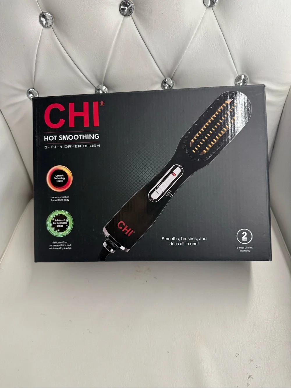 CHI Hot Smoothing 3-in-1 Dryer Brush — Black